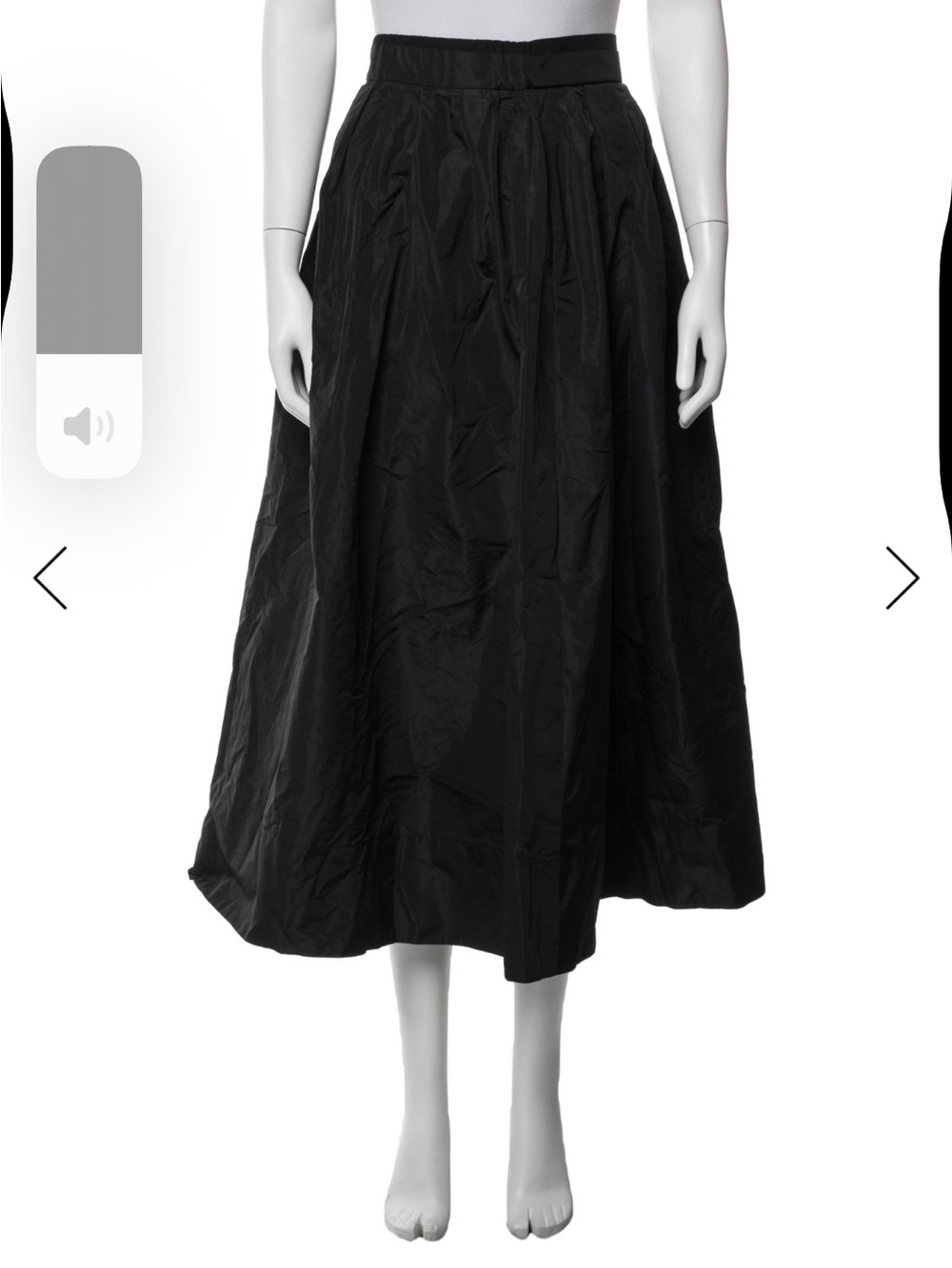 Maje Black Full A-Line Midi Skirt